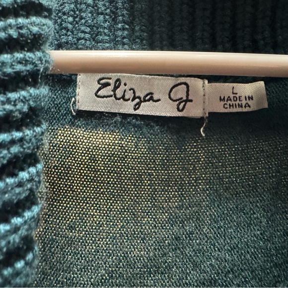 Eliza J Teal Green Long Sleeve Sweater Dress - Picture 2 of 5